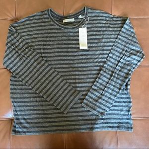 VINCE bengal stripe long sleeve crew neck large
